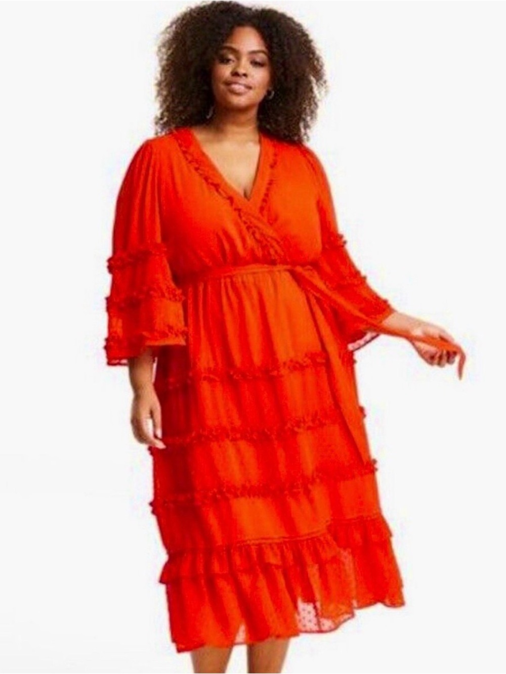 Alexis x Target Vibrant Red Tiered Midi Dress